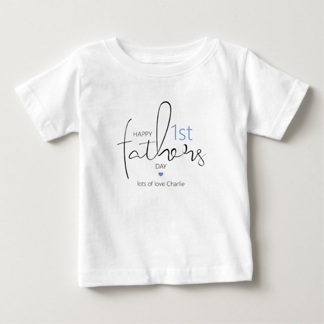 T-shirt Pour Bébé Première Fête des pères moderne Happy (Devant)