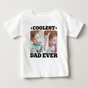 T-shirt Pour Bébé Première Fête des Pères Papa le Plus Cool Bébé Pho