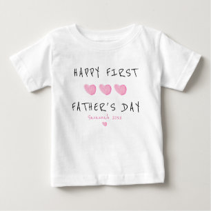 T-shirt Pour Bébé Première Fête des pères - Personnalisation Coeur r
