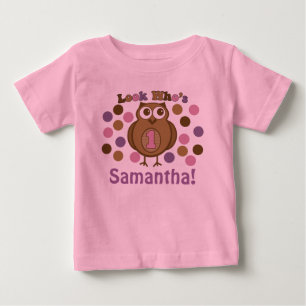 T-shirt Pour Bébé Première fille d'anniversaire Regardez qui est une