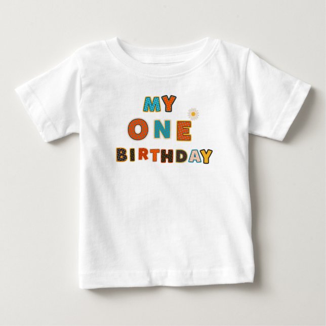 T-shirt Pour Bébé Première fille de bébé anniversaire (Devant)