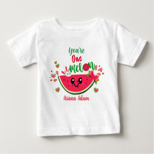 T-shirt Pour Bébé Première Fille Watermelon One In A Melon