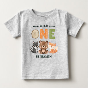 T-shirt Pour Bébé Première Forêt SAUVAGE PERSONNALISÉ Anniversair