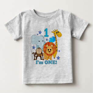 T-shirt Pour Bébé Première jungle d'anniversaire