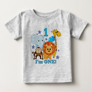 T-shirt Pour Bébé Première jungle d'anniversaire