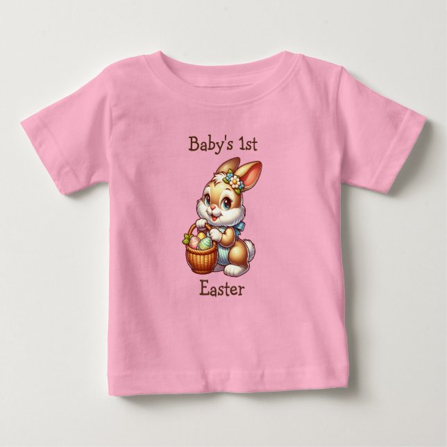 T-shirt Pour Bébé Première Pâques de bébé personnalisée (Devant)