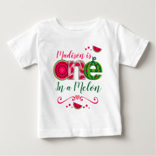 T-shirt Pour Bébé Première pastèque d'anniversaire   Un dans un melo