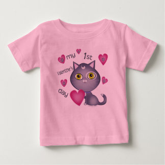 T-shirt Pour Bébé Première Saint Valentin Chat Fille bébé Tutu Bodys