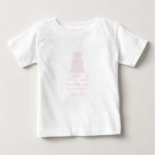 T-shirt Pour Bébé Preppy rose Anniversaire gâteau Premier anniversai