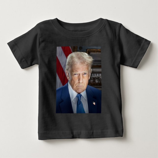 T-shirt Pour Bébé Président américain Donald Trump Photo 2025 (Devant)