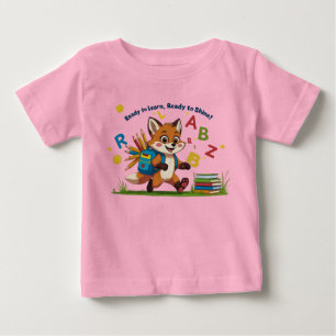 T-shirt Pour Bébé "Prêt à apprendre, prêt à briller !" - Cute Kinder