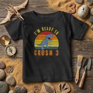 T-shirt Pour Bébé Prêt à écraser 3 Chemise d'anniversaire Dinosaure