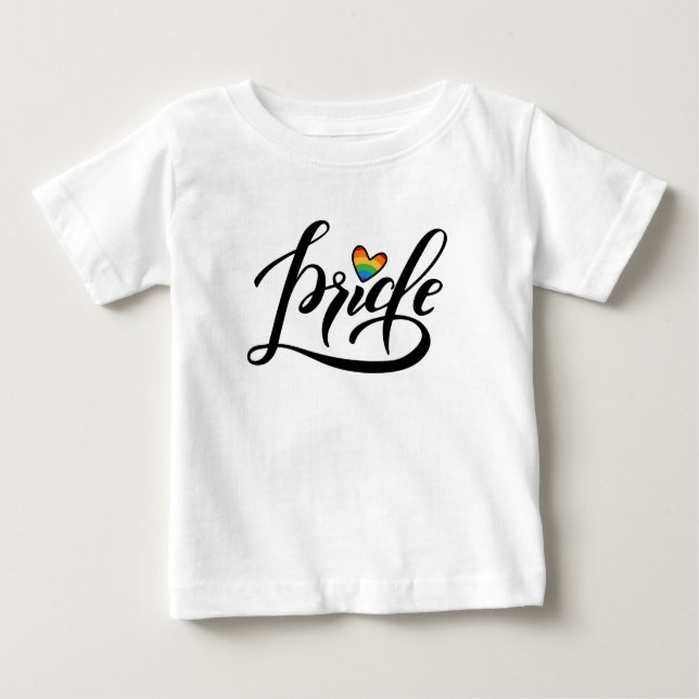 T-shirt Pour Bébé Pride Script Heart (Devant)