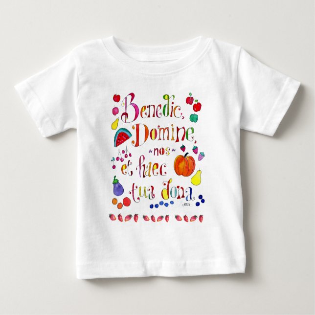 T-shirt Pour Bébé Prière de grâce latine - Bénissez-nous ô Seigneur (Devant)