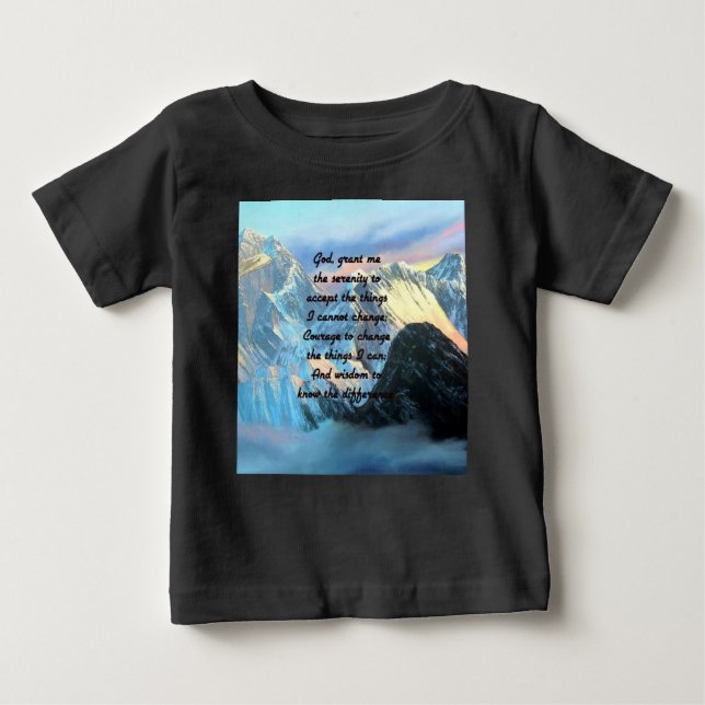 T-shirt Pour Bébé Prière Sérénité Avec Vue Panoramique Mont Everest (Devant)