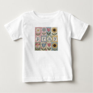 T-shirt Pour Bébé Priez Foi Chrétienne Cottagecore