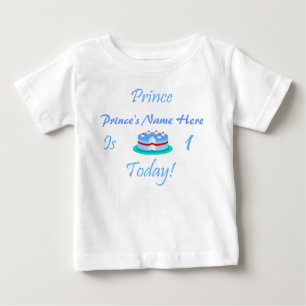 T-shirt Pour Bébé Prince (Votre Nom) Est 1 Aujourd'Hui