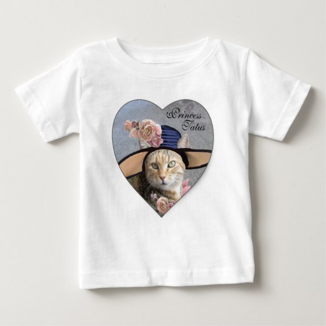 T-SHIRT POUR BÉBÉ PRINCESS TATUS /ELEGANT CAT, GRAND DIVA CASQUETTE  (Devant)
