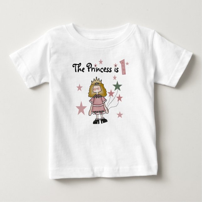 T-shirt Pour Bébé Princesse 1er anniversaire (Devant)