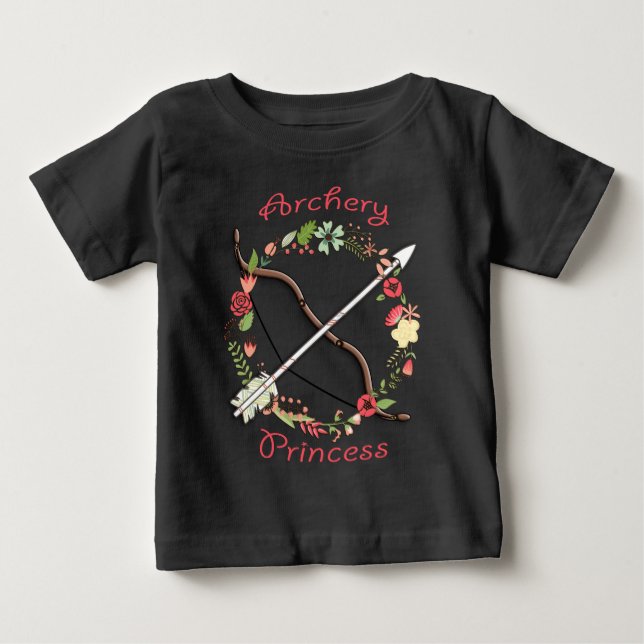 T-shirt Pour Bébé Princesse aux fleurs de tir à l'arc (Devant)