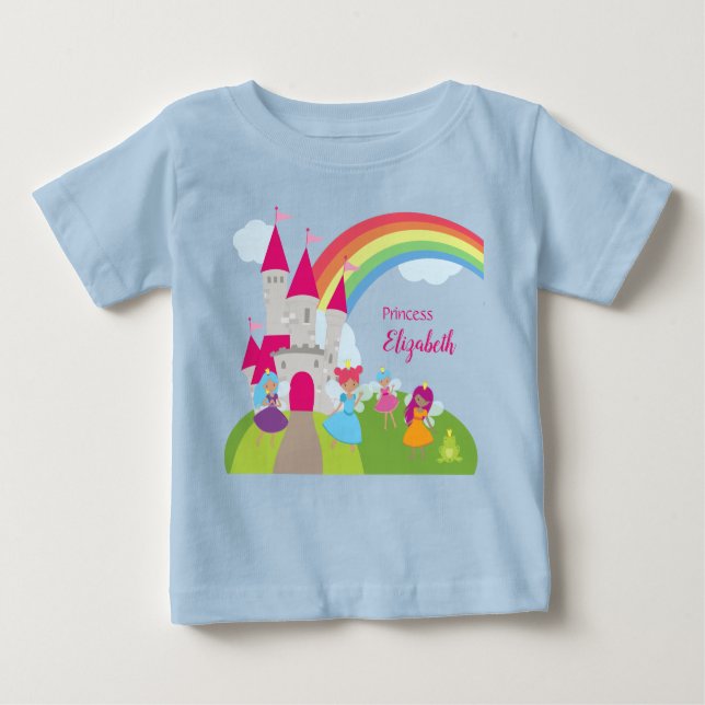 T-shirt Pour Bébé Princesse Fairy Little Girl avec arc en ciel et ch (Devant)