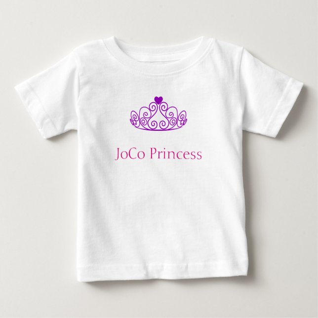 T-shirt Pour Bébé Princesse JoCo avec un diadème violet (Devant)