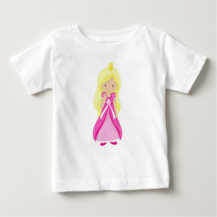 T-shirt Pour Bébé Princesse mignonne, Couronne, Cheveux blonde, Robe