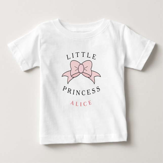 T-shirt Pour Bébé Princesse Moderne Bébé Fille Personnalisée (Devant)