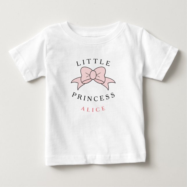 T-shirt Pour Bébé Princesse Moderne Personnalisée Bébé Fille (Devant)