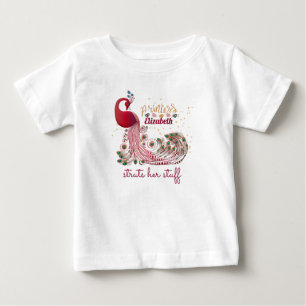 T-shirt Pour Bébé Princesse (NOM) Peacock Struts Her Stuff - Douche