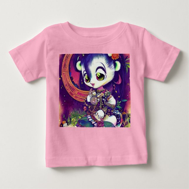 T-shirt Pour Bébé Princesse Panda Violet Dreams- (Devant)