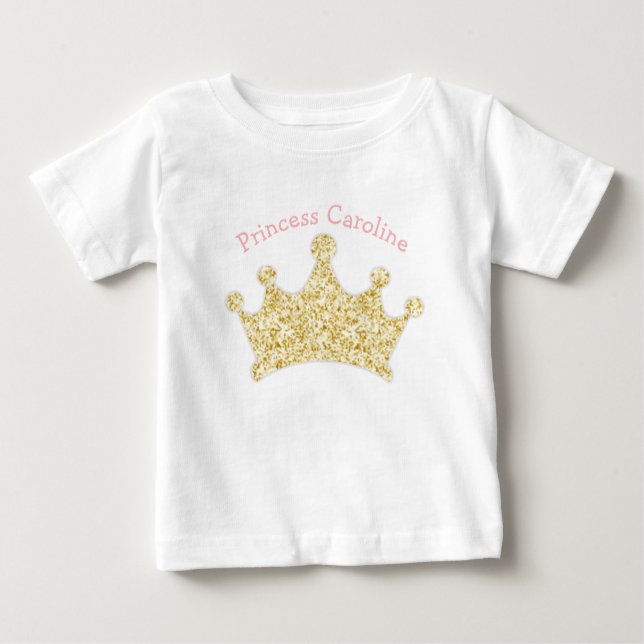 T-shirt Pour Bébé Princesse Parties scintillant rose et or (Devant)