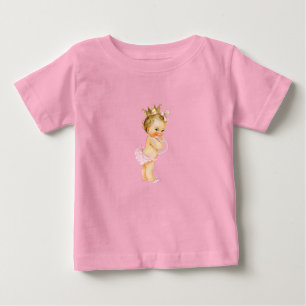 T-shirt Pour Bébé Princesse Rose & Or 