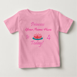 T-shirt Pour Bébé Princesse (Votre nom) est 4 aujourd'hui