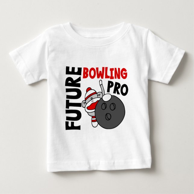T-shirt Pour Bébé Pro singe de chaussette de futur bowling (Devant)