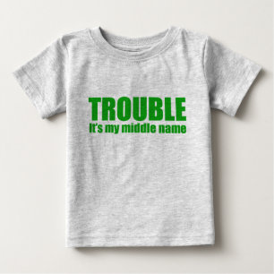 T-shirt Pour Bébé Problème - c'est mon deuxième prénom (le vert)