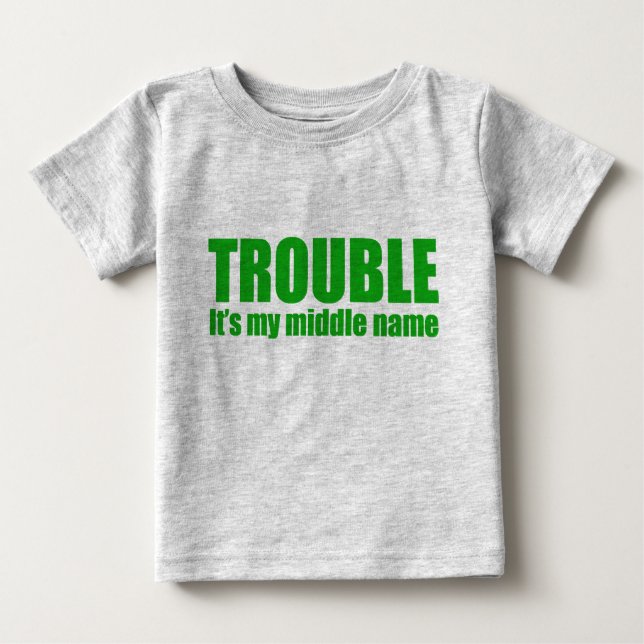 T-shirt Pour Bébé Problème - c'est mon deuxième prénom (le vert) (Devant)