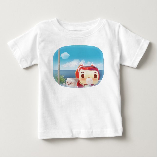 T-shirt Pour Bébé Promenade en train pittoresque : fille lapin et ch (Devant)
