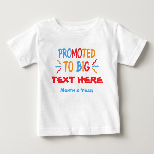 T-shirt Pour Bébé Promoté en gros avec texte et date personnalisés (Devant)