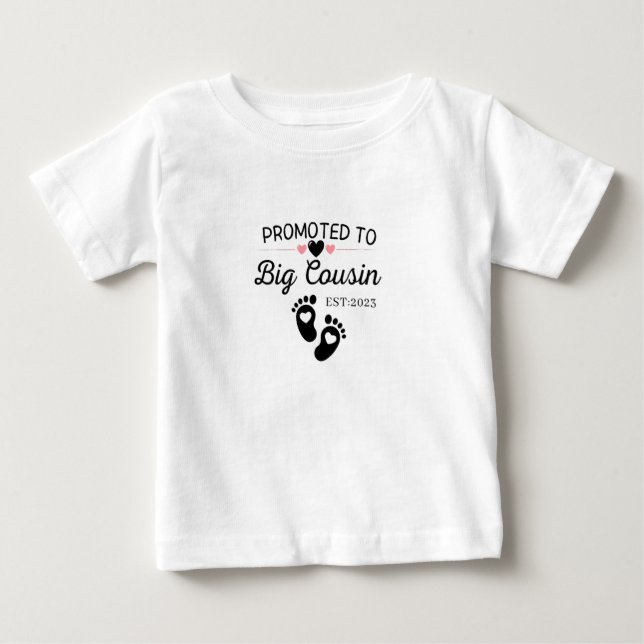 T-shirt Pour Bébé Promu À Big Cousin Est 2023 (Devant)