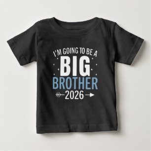 T-shirt Pour Bébé Promu dans Grand Frère 2026 Dinosaur T-Rex Garçons
