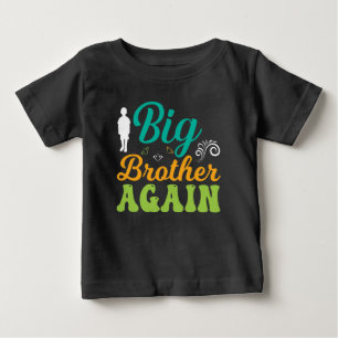 T-shirt Pour Bébé Promu dans Grand Frère Tout-Petit - Garçons Dinosa