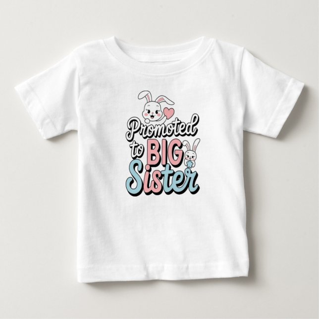 T-shirt Pour Bébé promue grande sœur (Devant)