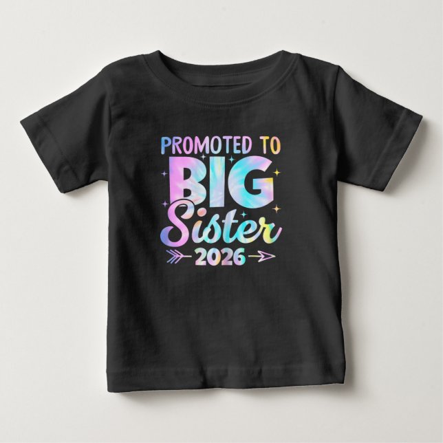T-shirt Pour Bébé Promue Grande Sœur 2026, Bientôt Grande Sœur (Devant)