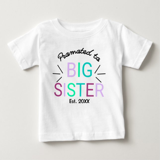 T-shirt Pour Bébé Promue Grande Soeur En 2022 (Devant)