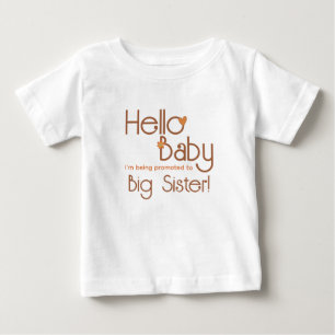 T-shirt Pour Bébé Promue grande sœur Hello Baby Retro