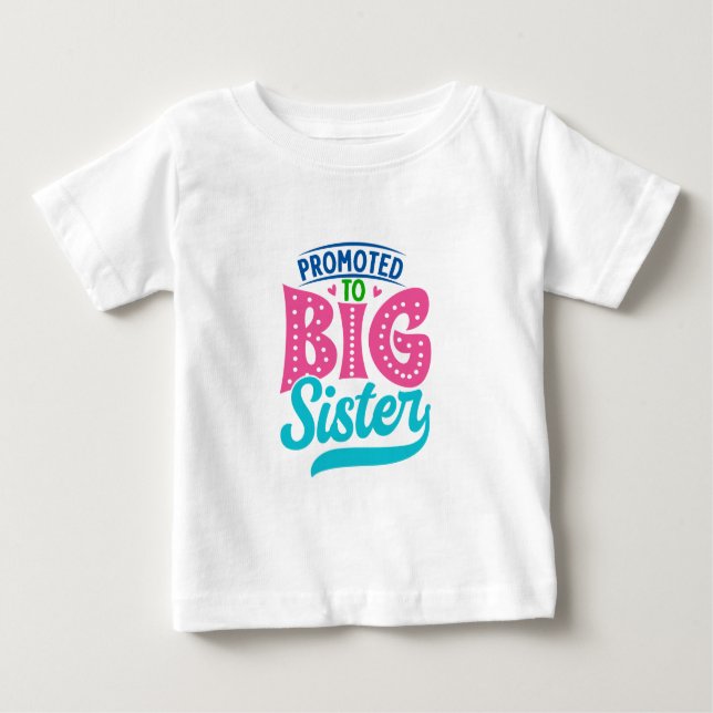 T-shirt Pour Bébé Promue grande soeur, Révélation grande soeur nouve (Devant)
