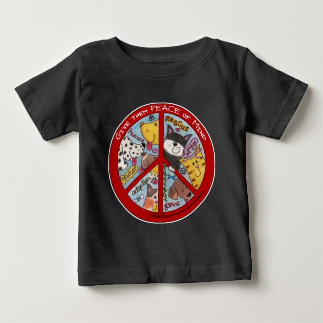 T-shirt Pour Bébé Protection des animaux des signes de la paix (Devant)