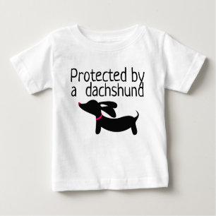 T-shirt Pour Bébé Protégé par Dachshund Toddle Girl ou Boy Shirt