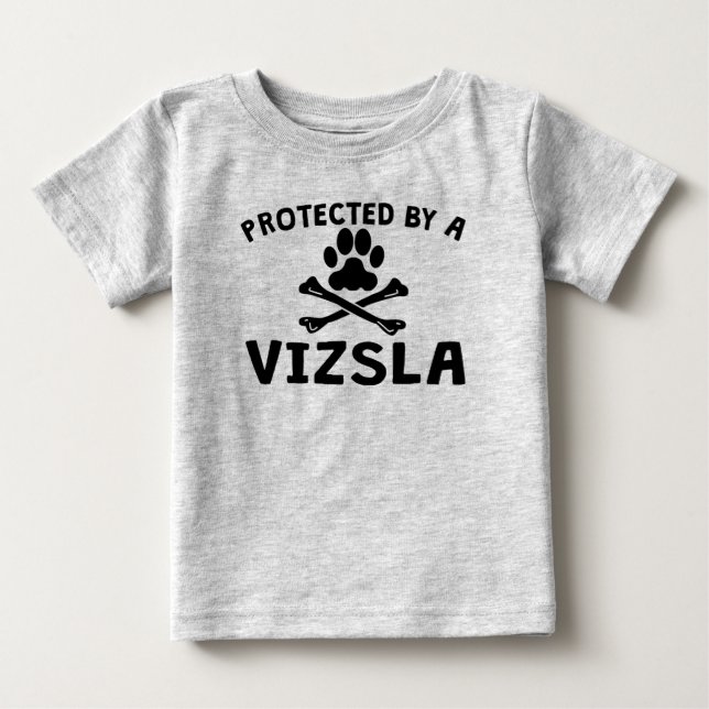 T-shirt Pour Bébé Protégé Par Un Vizsla (Devant)